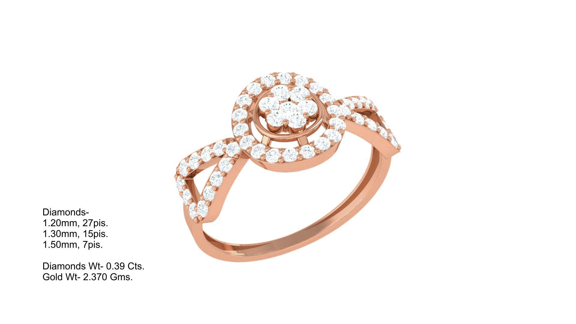 Minimalist Light wt Diamond Women ring 3dm stl obj gltf glb 3mf  3D print model_3