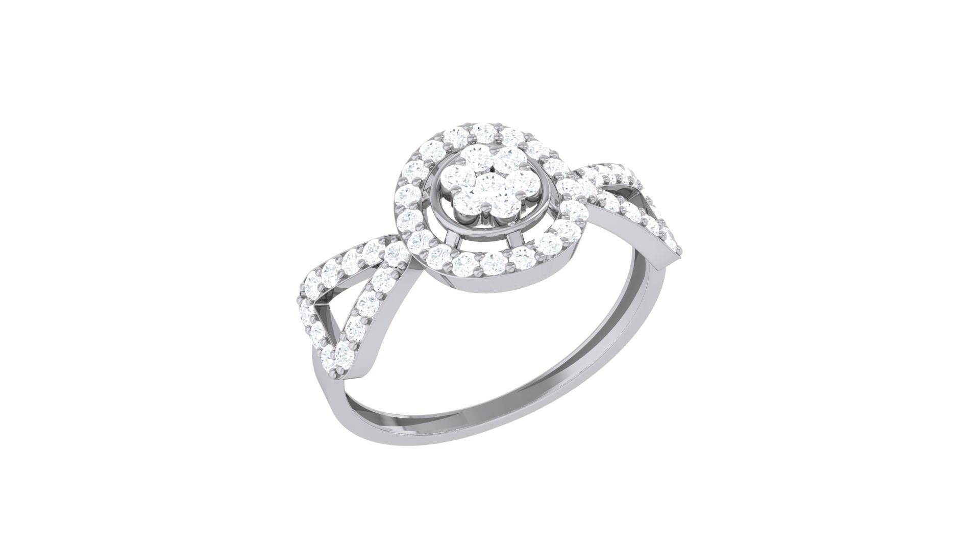 Minimalist Light wt Diamond Women ring 3dm stl obj gltf glb 3mf  3D print model_5