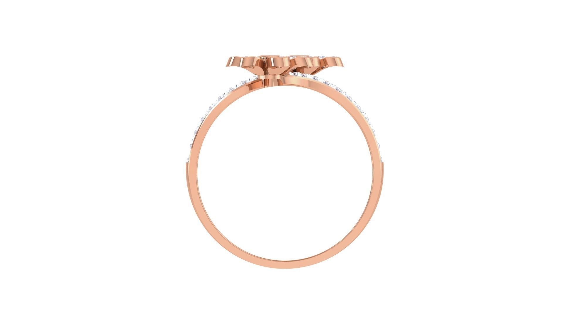 Flower Minimalist Light wt Diamond Women ring 3dm stl obj gltf  3D print model_12