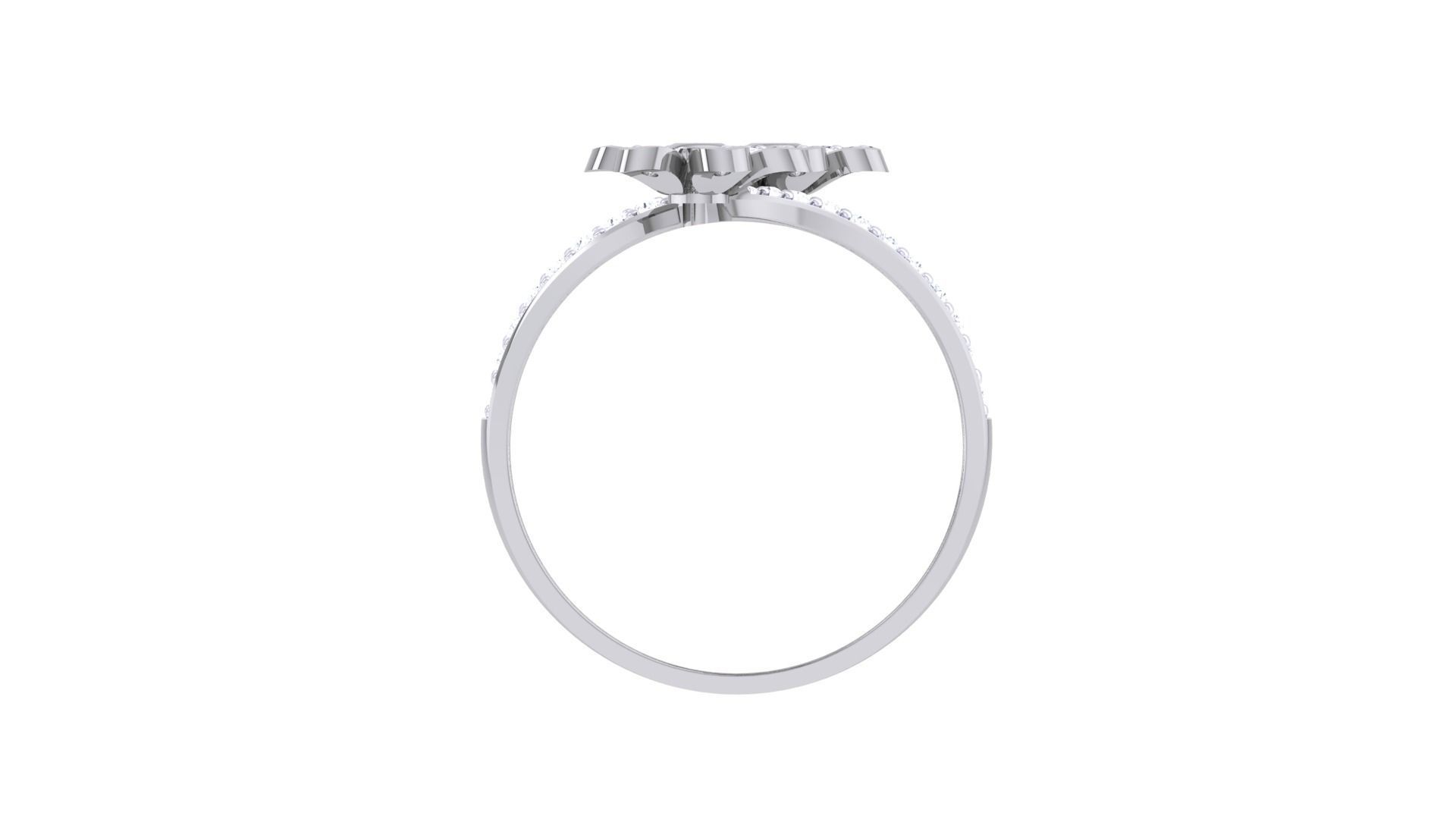 Flower Minimalist Light wt Diamond Women ring 3dm stl obj gltf  3D print model_14