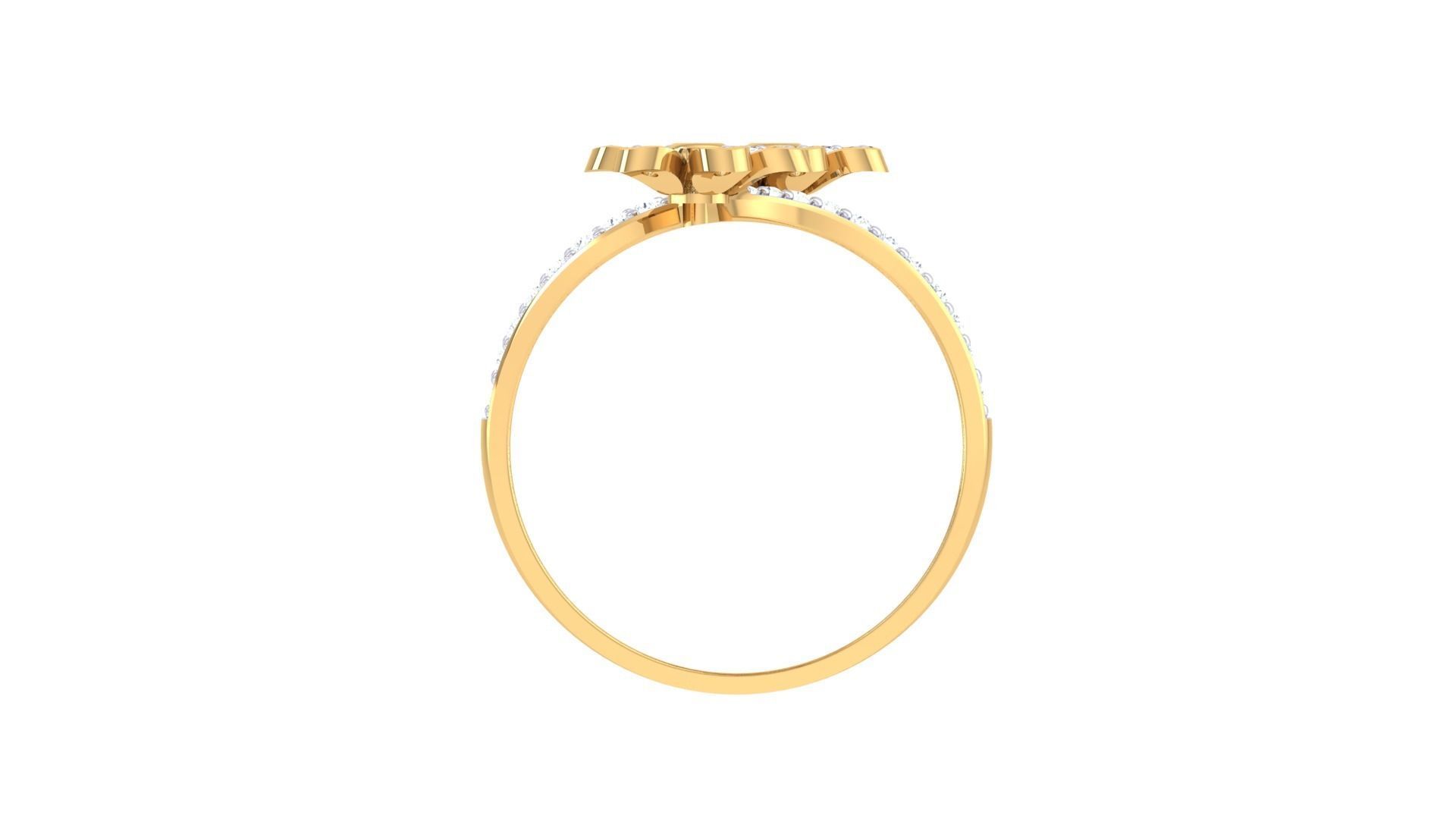 Flower Minimalist Light wt Diamond Women ring 3dm stl obj gltf  3D print model_13