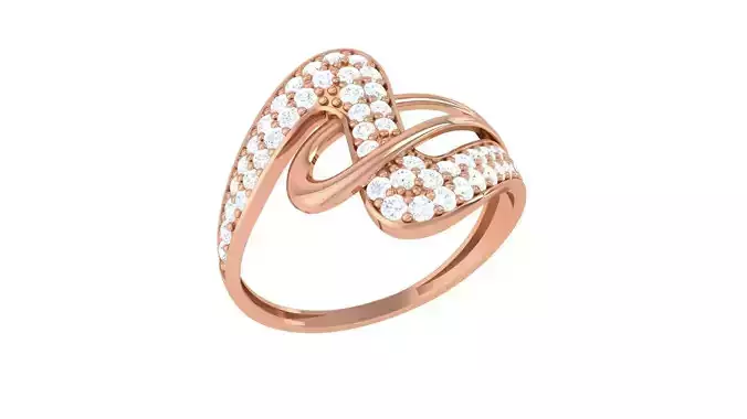 Minimalist Light wt Diamond Women ring 3dm stl obj gltf glb 3mf