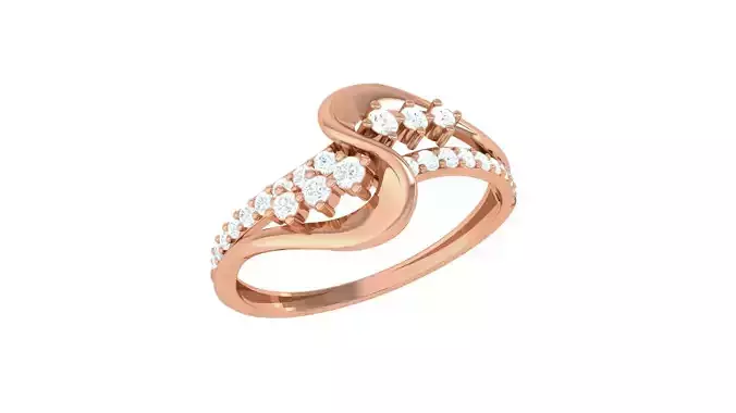 Minimalist Light wt Diamond Women ring 3dm stl obj gltf glb 3mf 