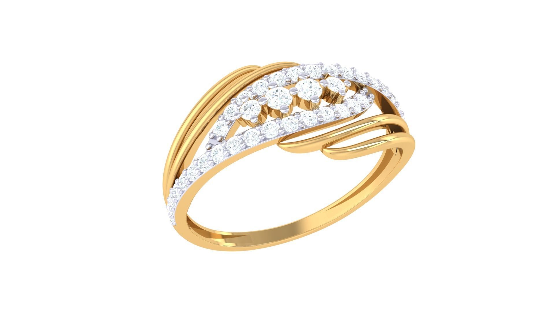 Minimalist Light wt Diamond Women ring 3dm stl obj gltf glb 3mf  3D print model_6