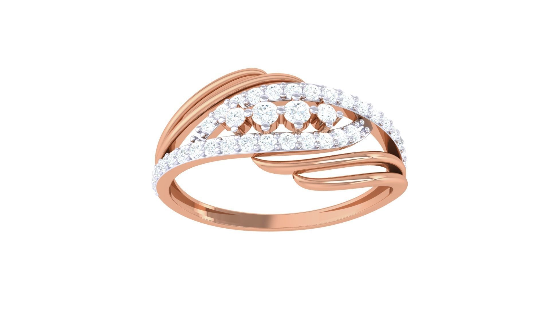 Minimalist Light wt Diamond Women ring 3dm stl obj gltf glb 3mf  3D print model_11