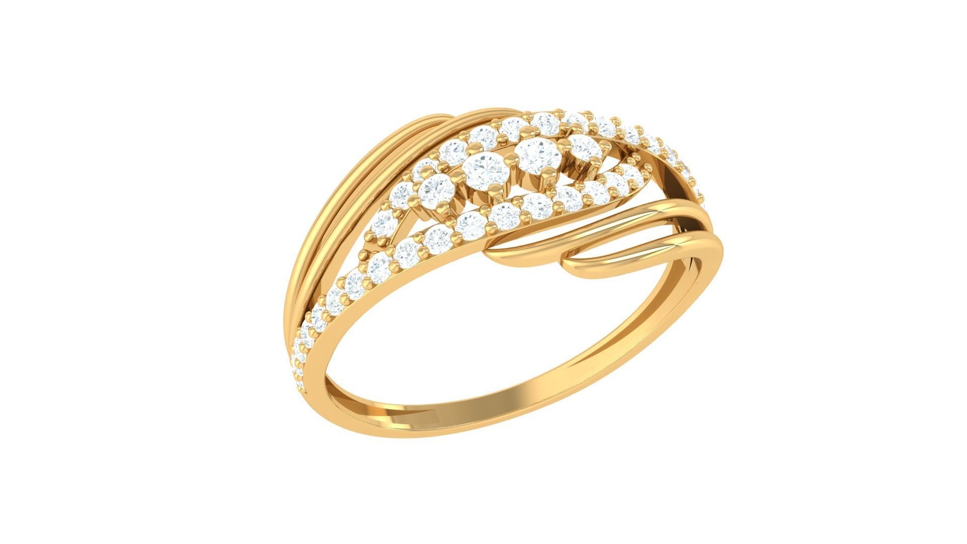 Minimalist Light wt Diamond Women ring 3dm stl obj gltf glb 3mf  3D print model_4