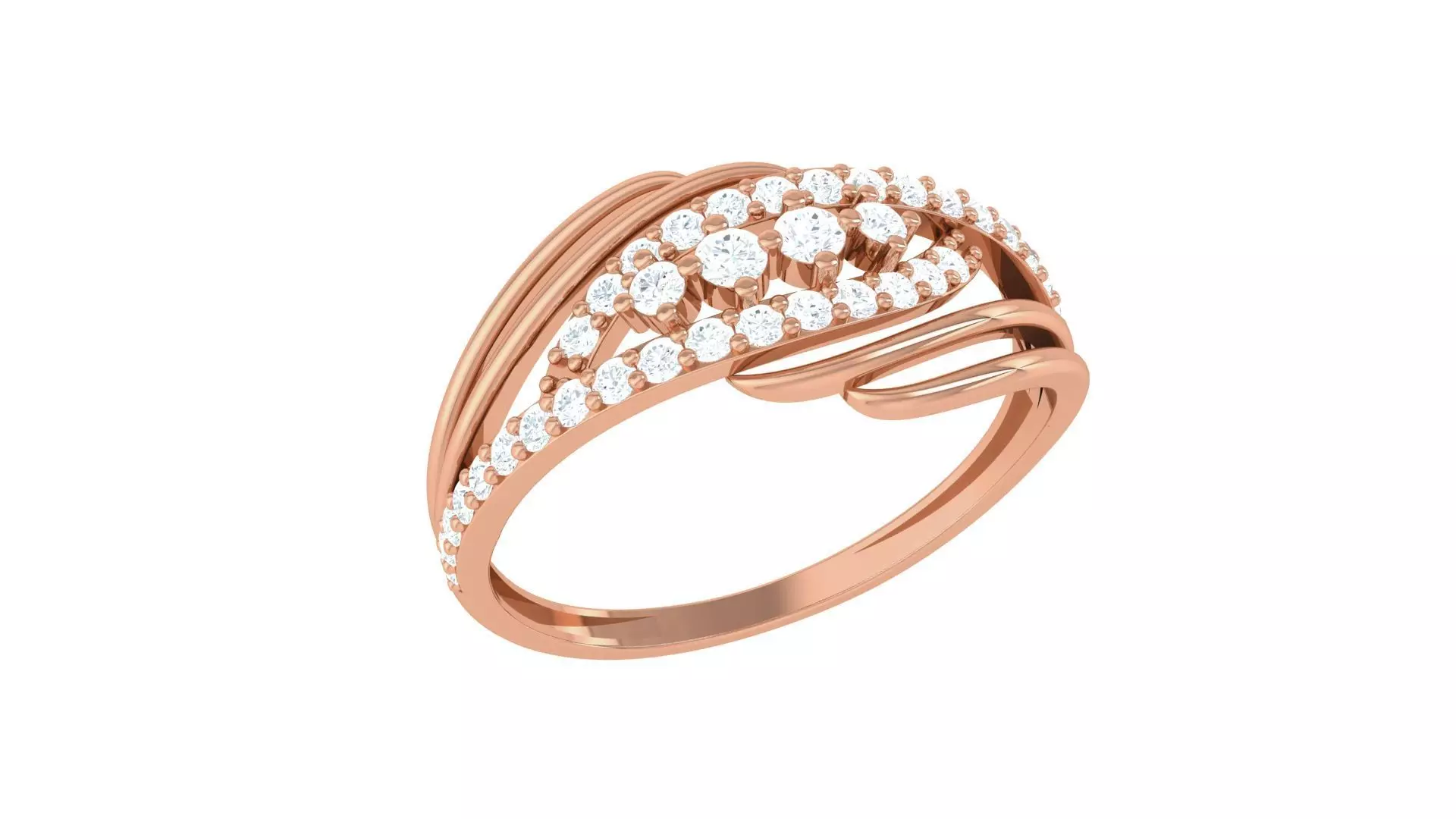 Minimalist Light wt Diamond Women ring 3dm stl obj gltf glb 3mf  3D print model_0