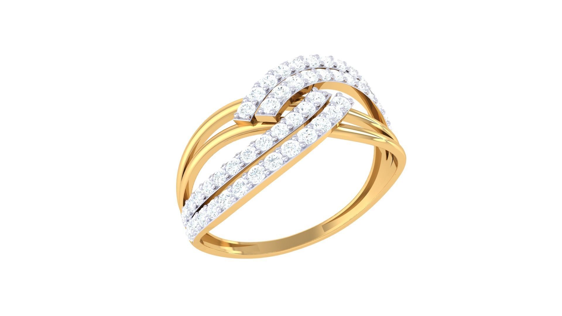 Minimalist Light wt Diamond Women ring 3dm stl obj gltf glb 3mf 3D print model_6