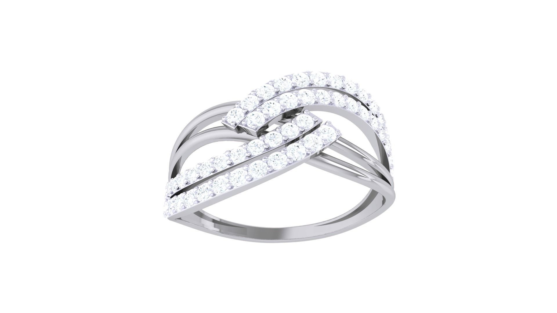 Minimalist Light wt Diamond Women ring 3dm stl obj gltf glb 3mf 3D print model_9