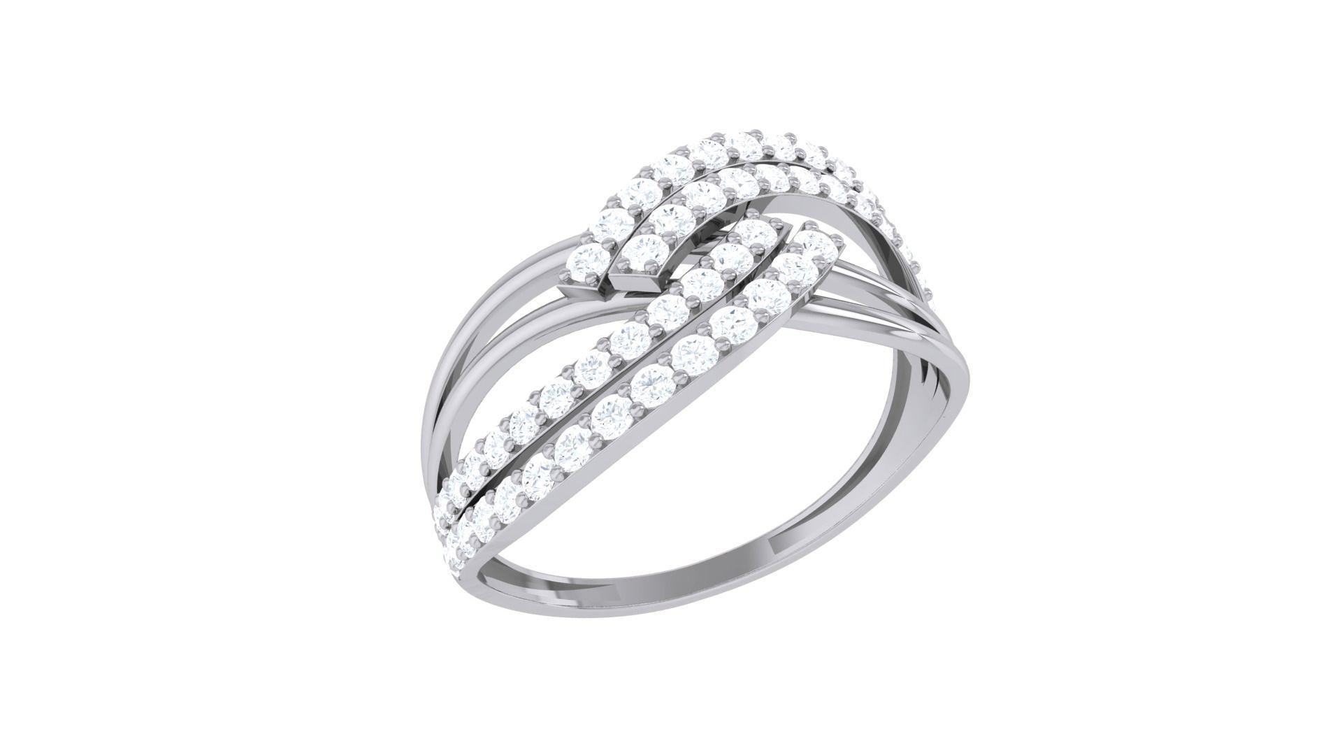 Minimalist Light wt Diamond Women ring 3dm stl obj gltf glb 3mf 3D print model_4