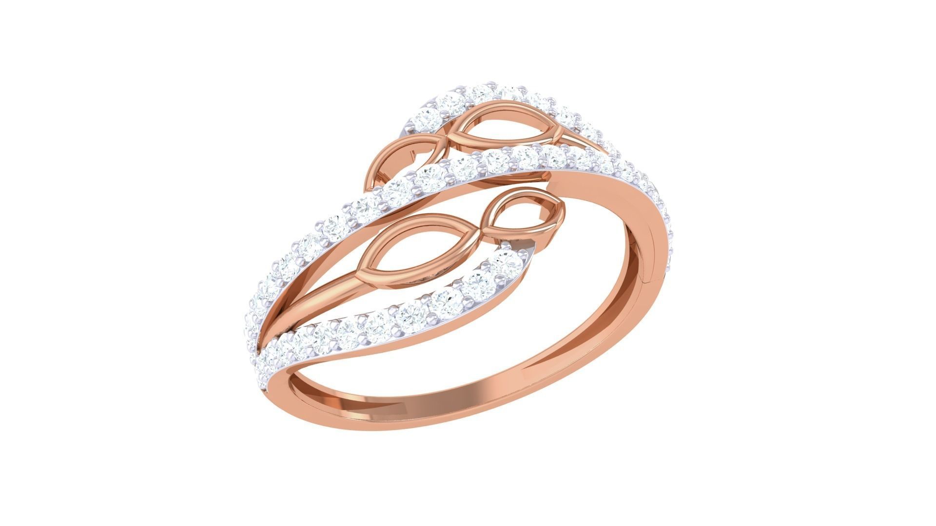 Minimalist Light wt Diamond Women ring 3dm stl obj gltf glb 3mf 3D print model_8