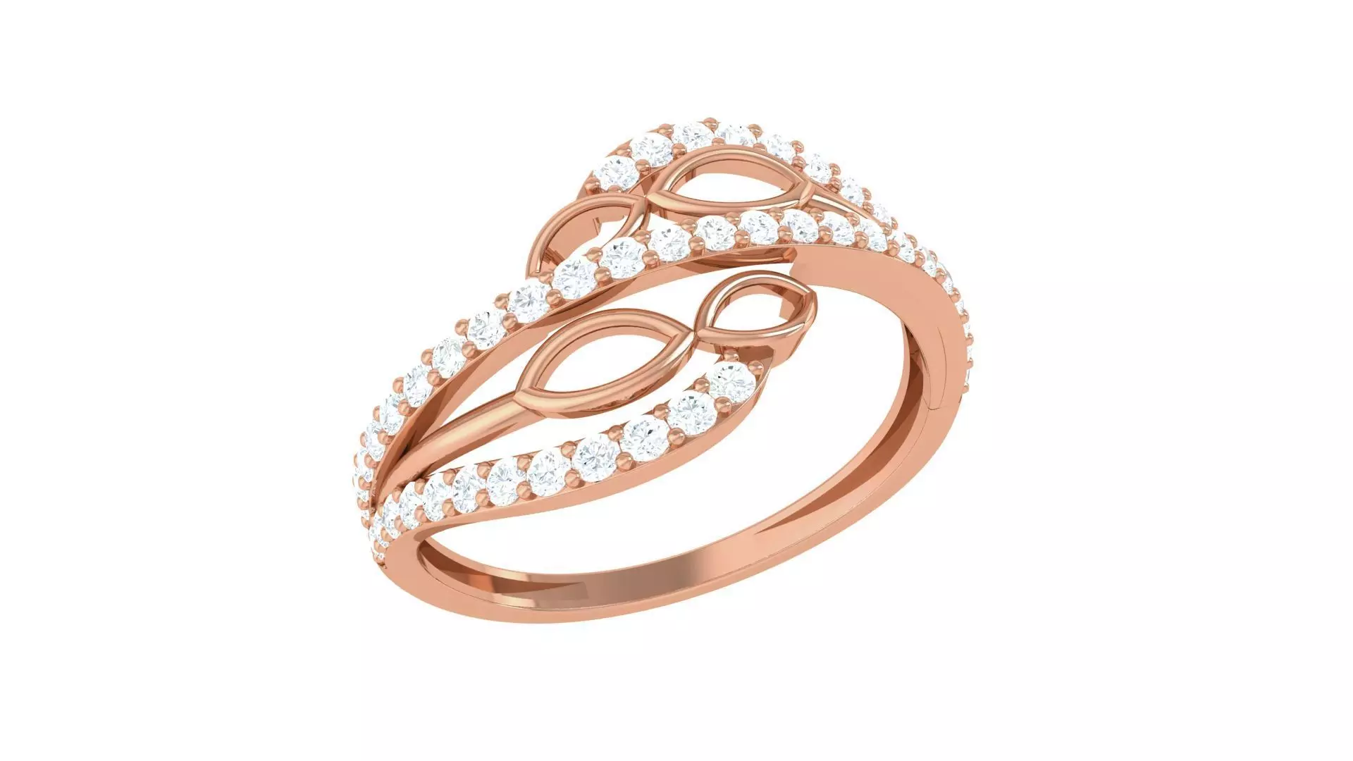 Minimalist Light wt Diamond Women ring 3dm stl obj gltf glb 3mf 3D print model_0