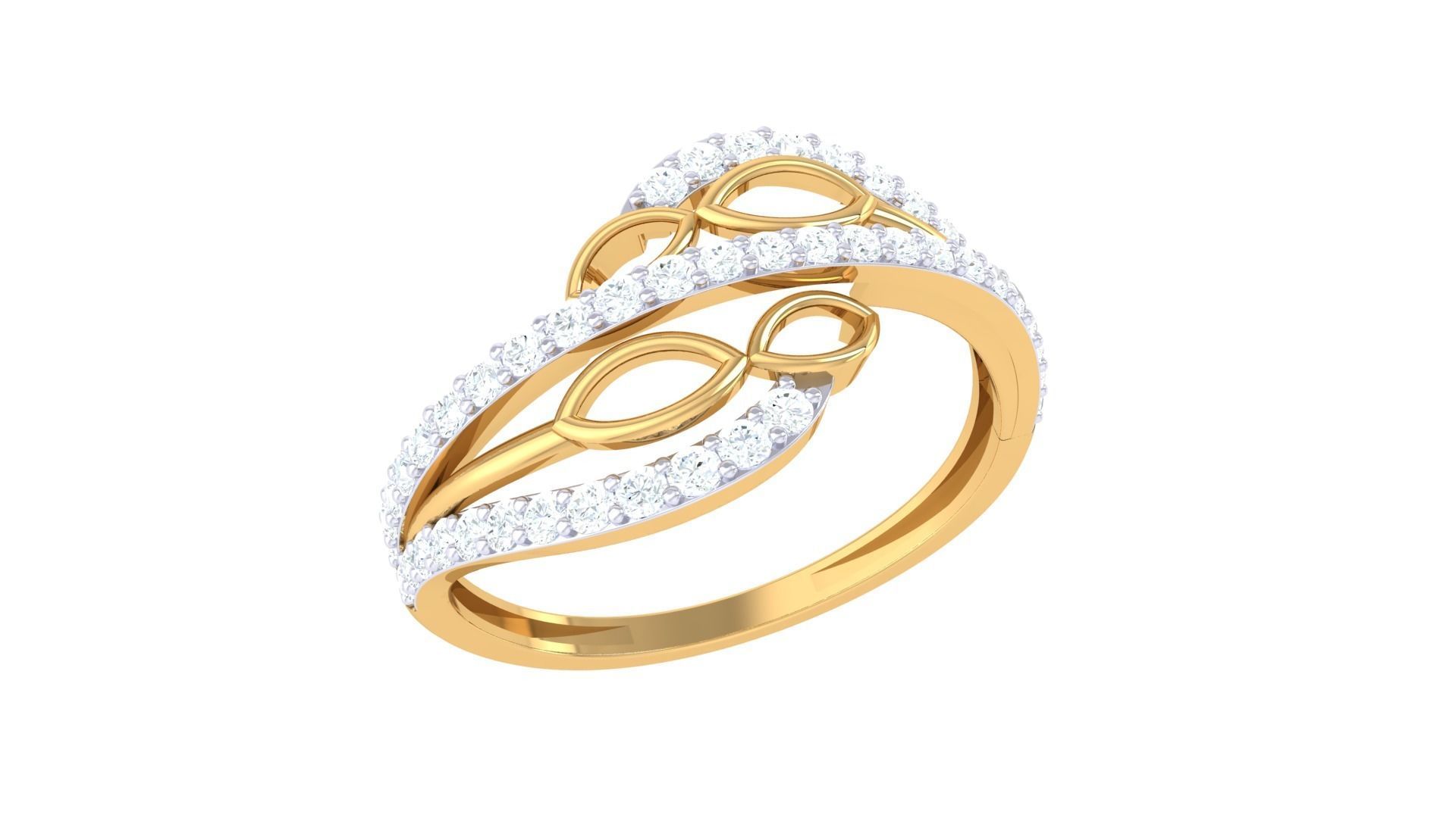 Minimalist Light wt Diamond Women ring 3dm stl obj gltf glb 3mf 3D print model_6