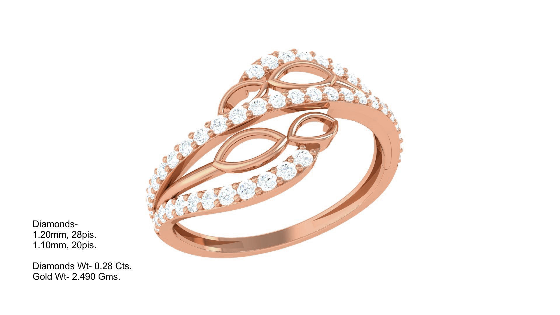 Minimalist Light wt Diamond Women ring 3dm stl obj gltf glb 3mf 3D print model_2