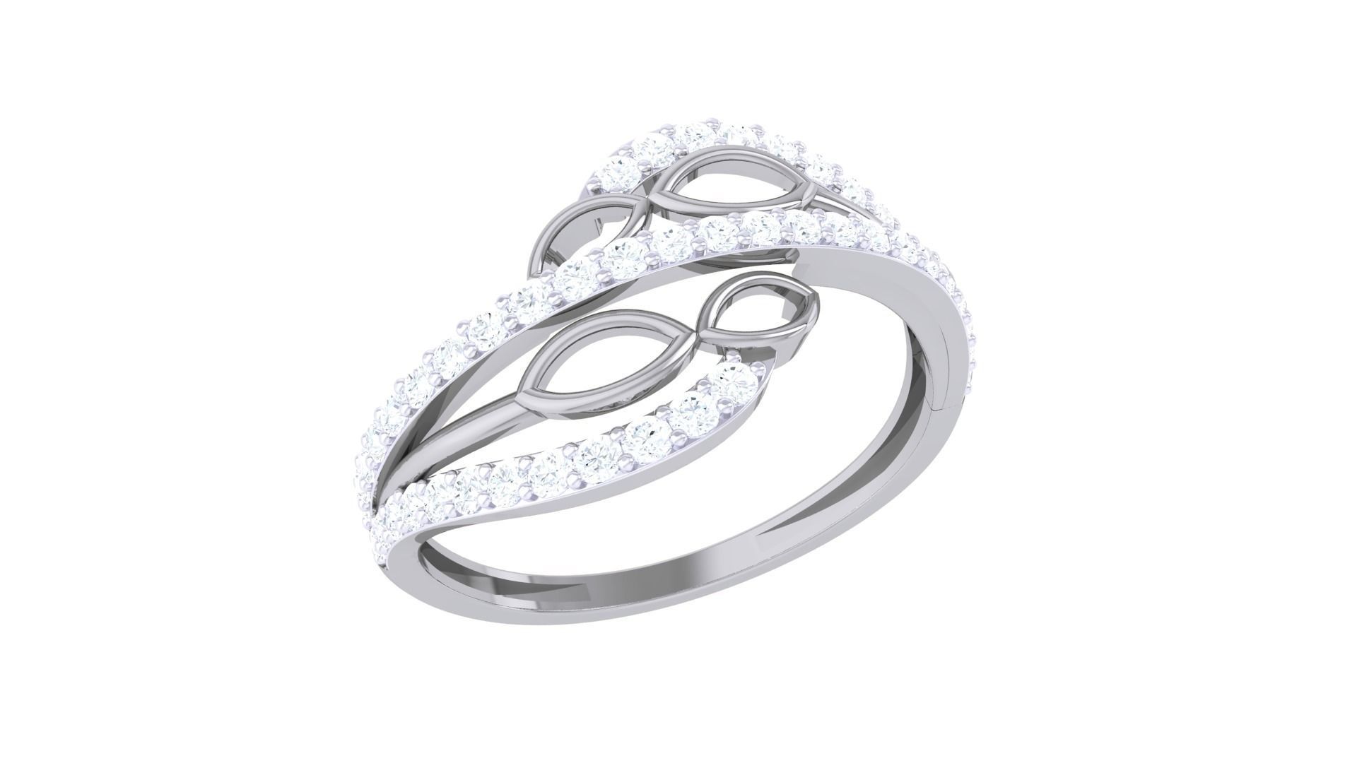 Minimalist Light wt Diamond Women ring 3dm stl obj gltf glb 3mf 3D print model_7