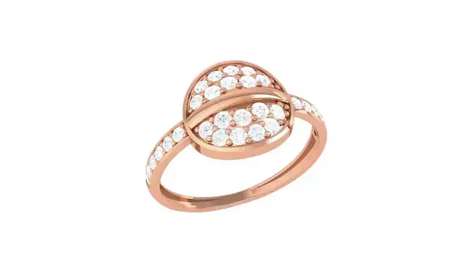 Minimalist Light wt Diamond Women ring 3dm stl obj gltf glb 3mf 