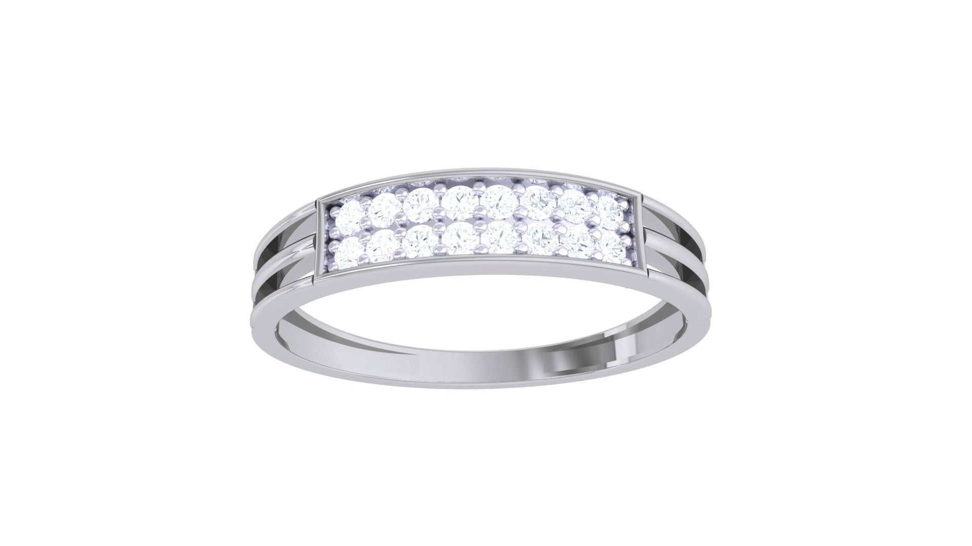 Minimalist Light wt Diamond Women ring 3dm stl obj gltf glb 3mf  3D print model_10