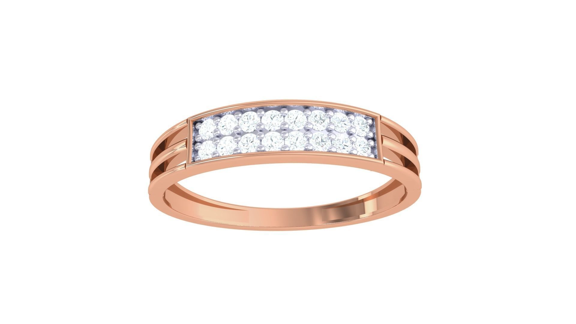 Minimalist Light wt Diamond Women ring 3dm stl obj gltf glb 3mf  3D print model_9