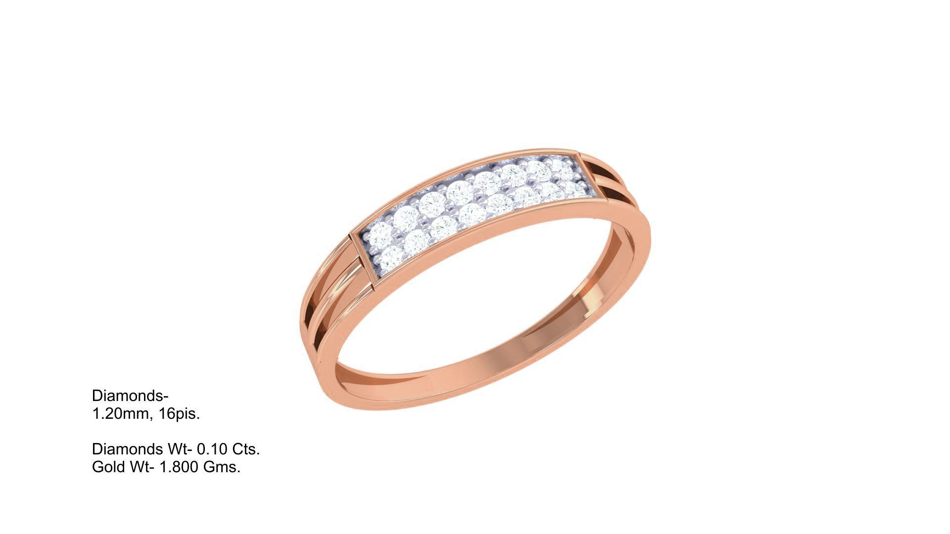 Minimalist Light wt Diamond Women ring 3dm stl obj gltf glb 3mf  3D print model_5