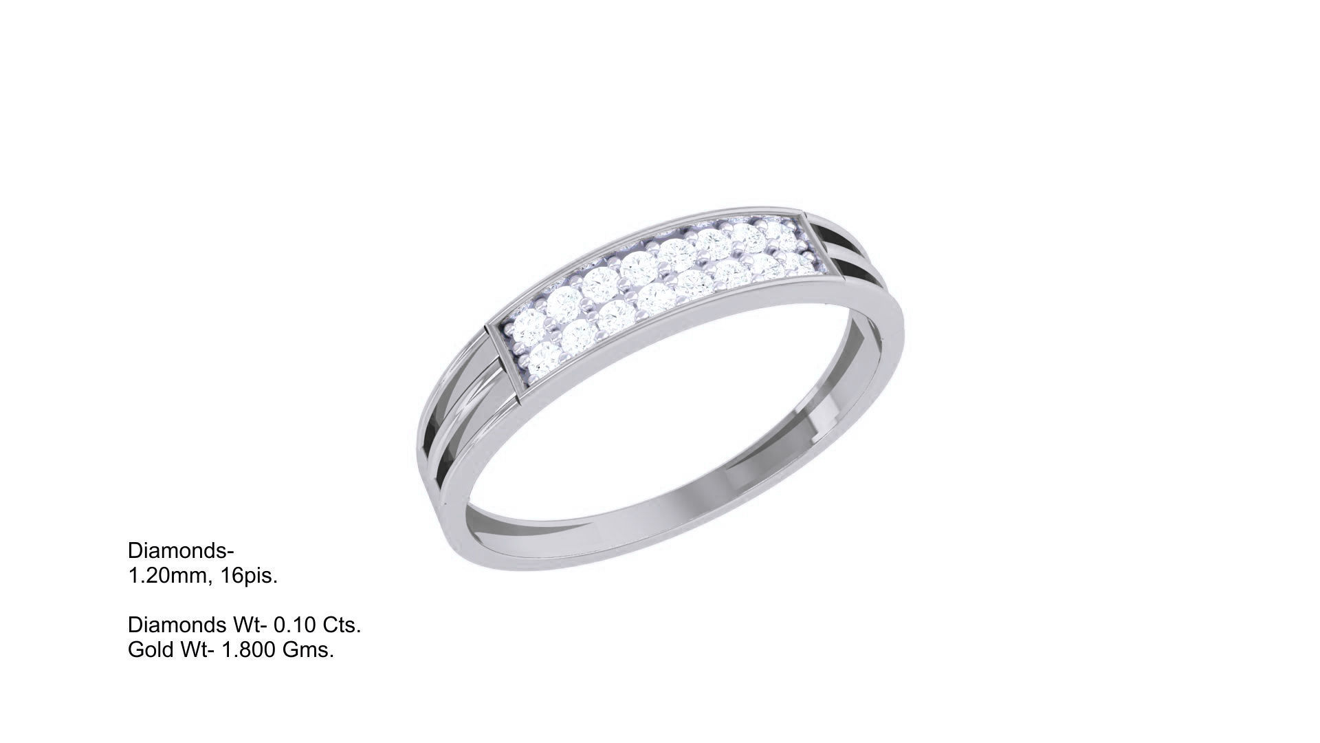 Minimalist Light wt Diamond Women ring 3dm stl obj gltf glb 3mf  3D print model_4