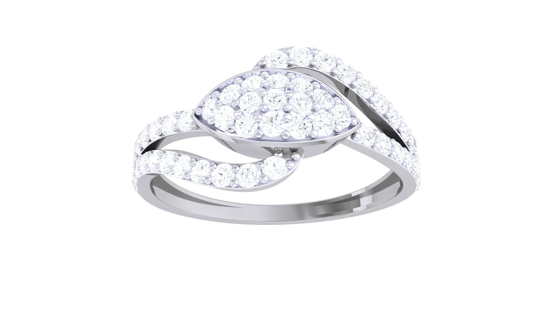 Minimalist Light wt Diamond Women ring 3dm stl obj gltf glb 3mf  3D print model_10