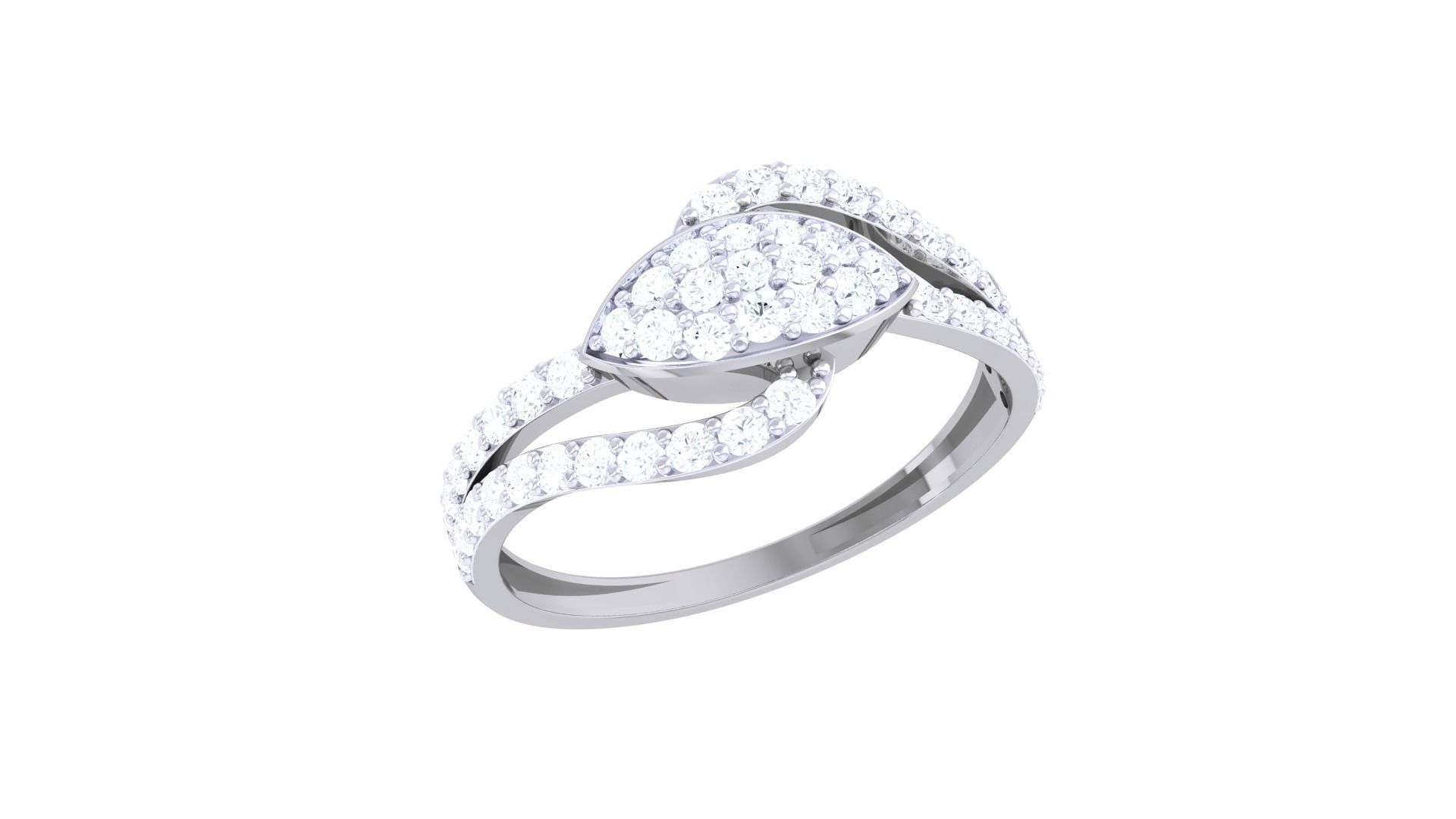 Minimalist Light wt Diamond Women ring 3dm stl obj gltf glb 3mf  3D print model_6