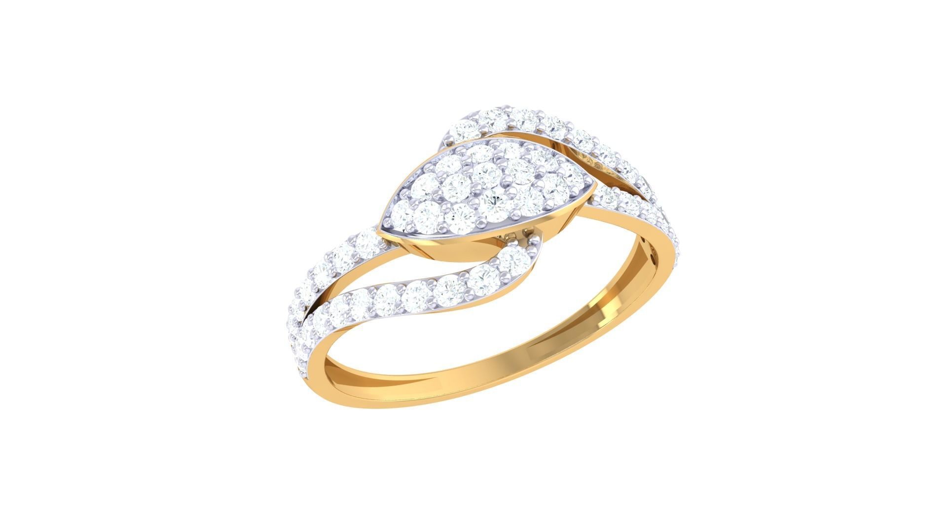 Minimalist Light wt Diamond Women ring 3dm stl obj gltf glb 3mf  3D print model_7