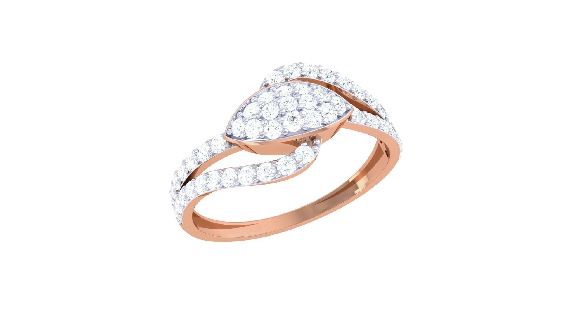 Minimalist Light wt Diamond Women ring 3dm stl obj gltf glb 3mf  3D print model_8