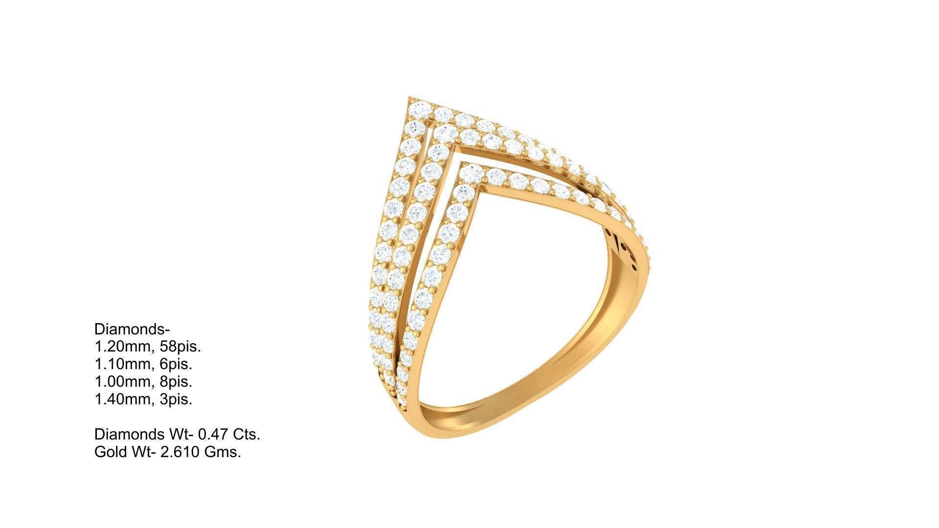 Minimalist Light wt Diamond Women ring 3dm stl obj gltf glb 3mf 3D print model_1