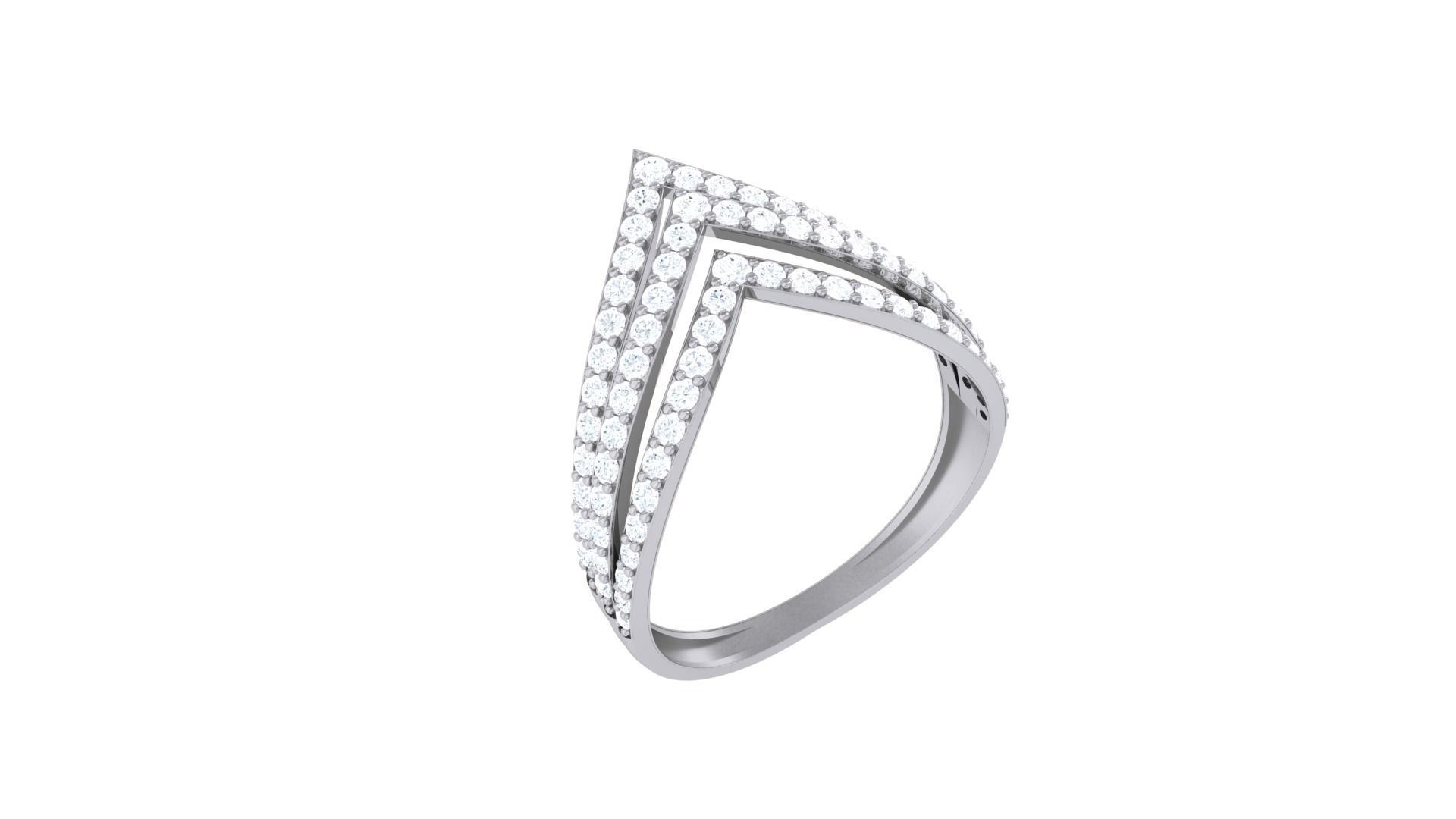 Minimalist Light wt Diamond Women ring 3dm stl obj gltf glb 3mf 3D print model_5