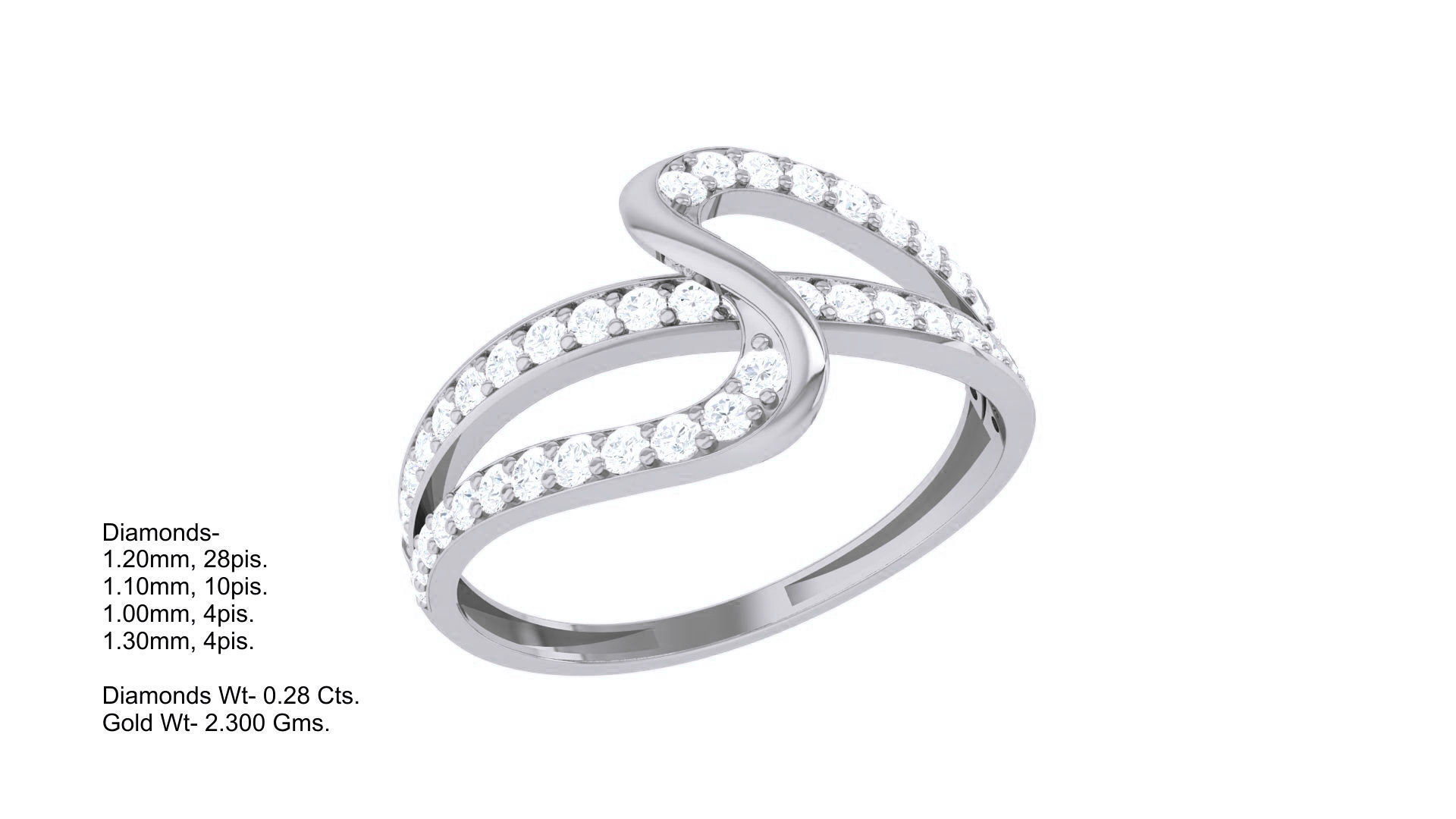 Minimalist Light wt Diamond Women ring 3dm stl obj gltf glb 3mf  3D print model_2