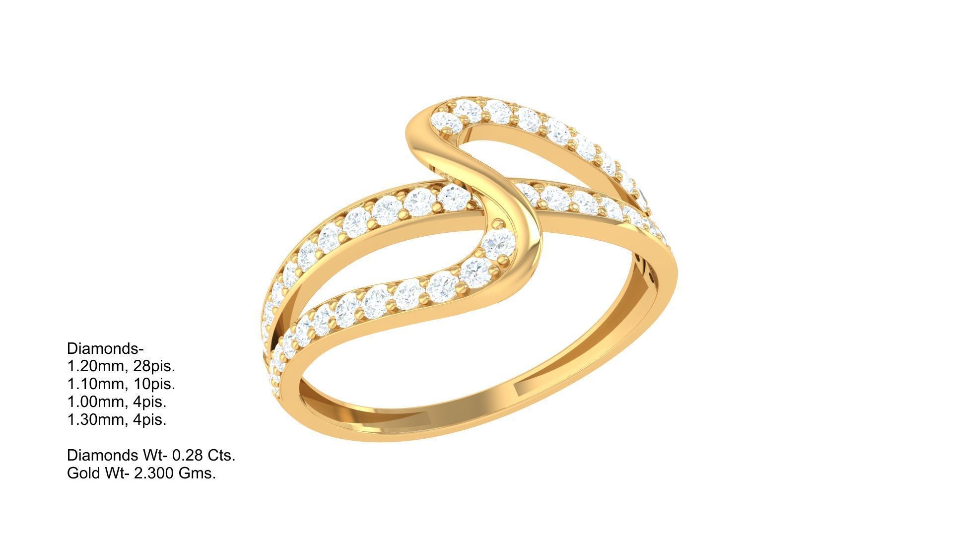 Minimalist Light wt Diamond Women ring 3dm stl obj gltf glb 3mf  3D print model_1