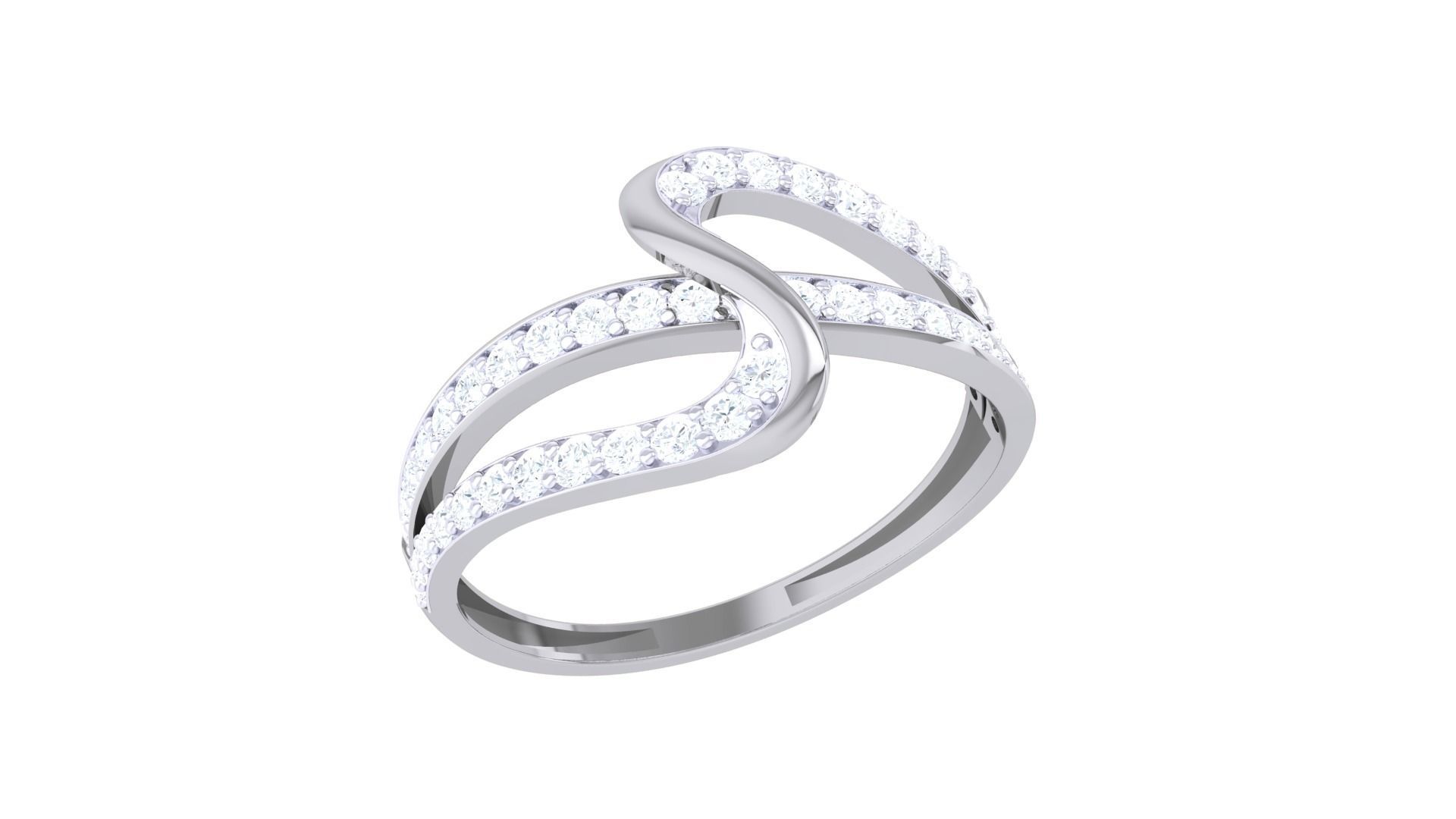 Minimalist Light wt Diamond Women ring 3dm stl obj gltf glb 3mf  3D print model_6