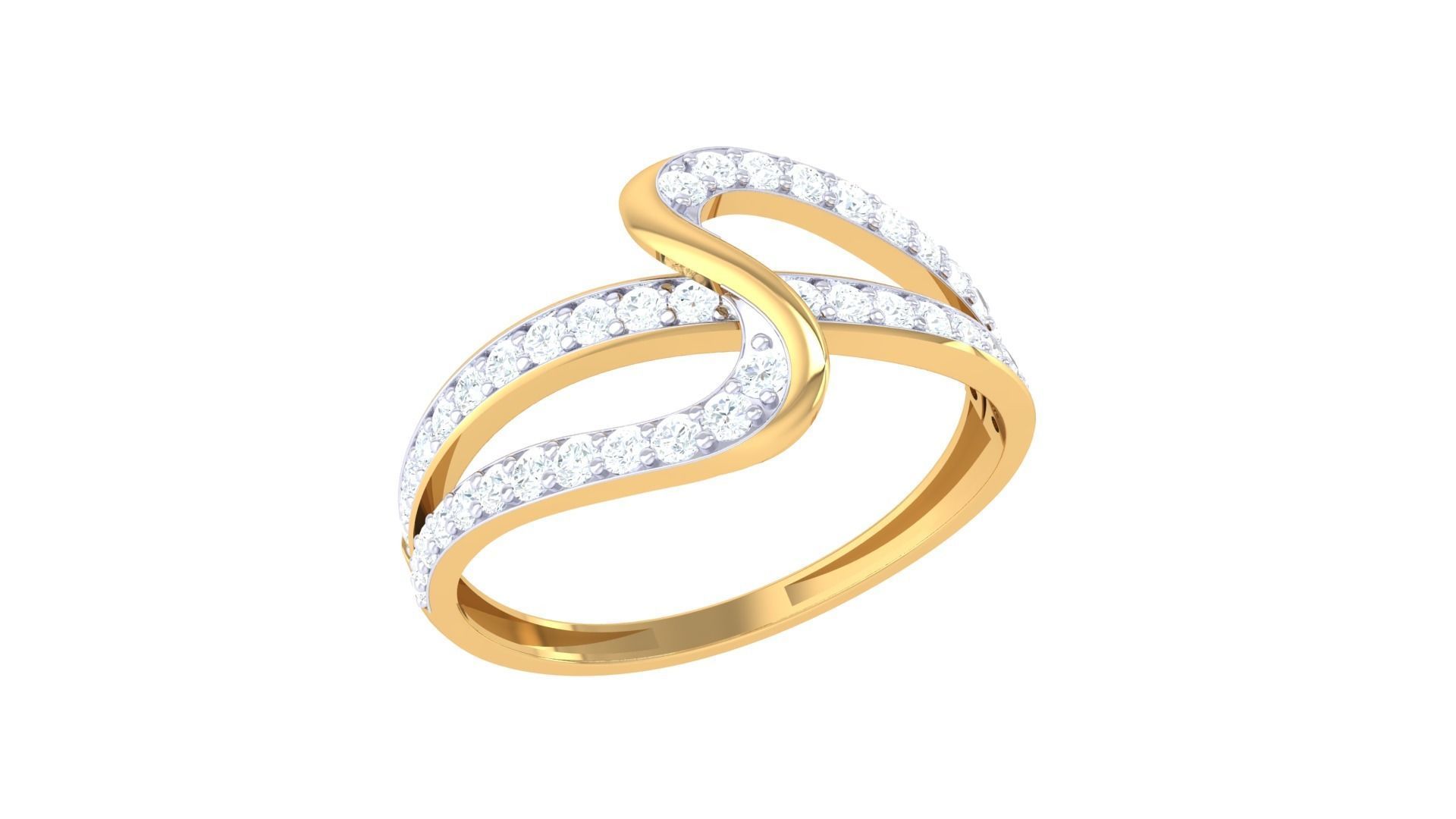 Minimalist Light wt Diamond Women ring 3dm stl obj gltf glb 3mf  3D print model_7