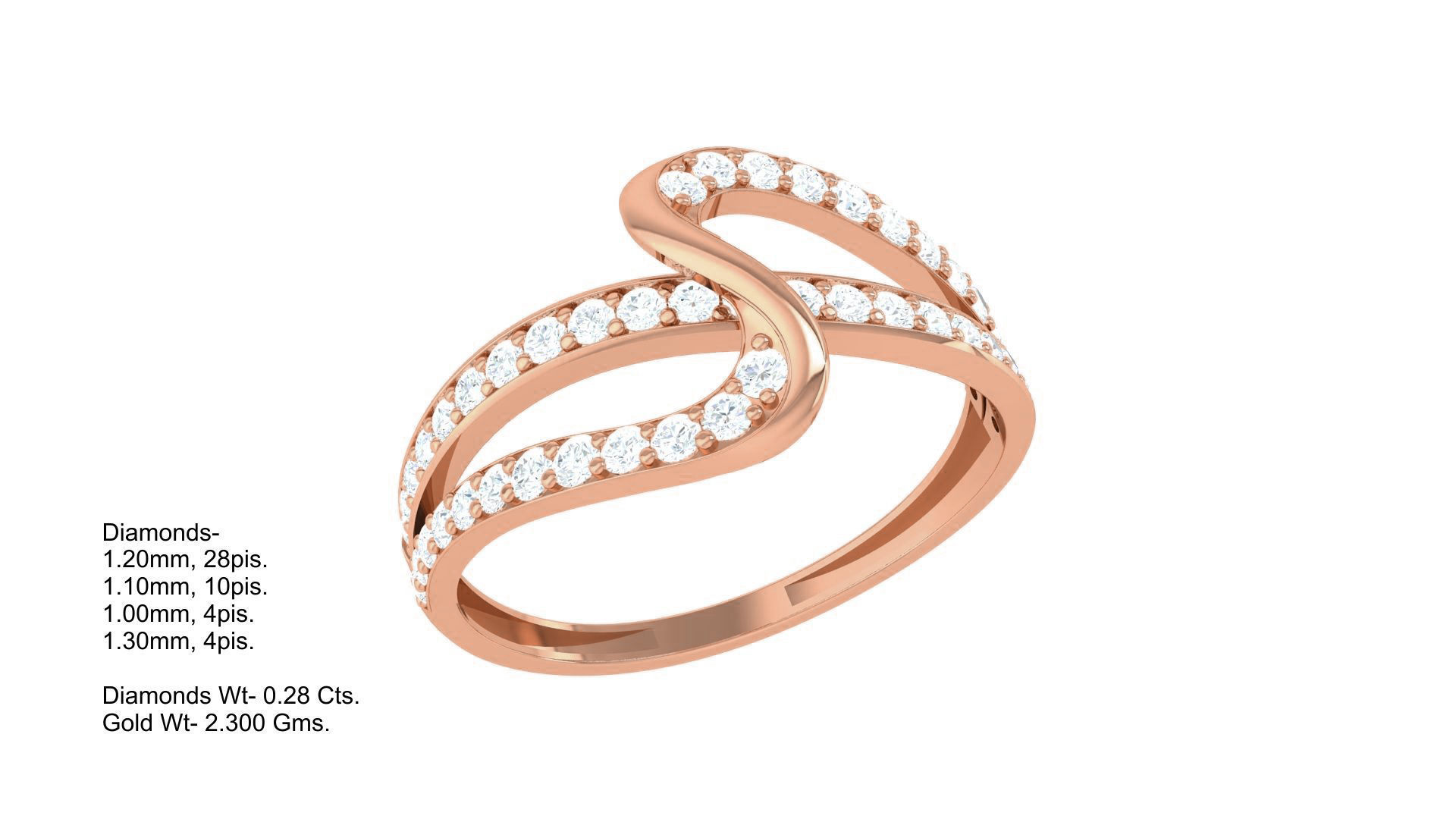 Minimalist Light wt Diamond Women ring 3dm stl obj gltf glb 3mf  3D print model_3