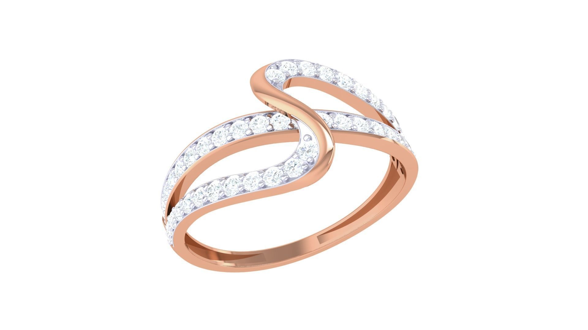 Minimalist Light wt Diamond Women ring 3dm stl obj gltf glb 3mf  3D print model_8