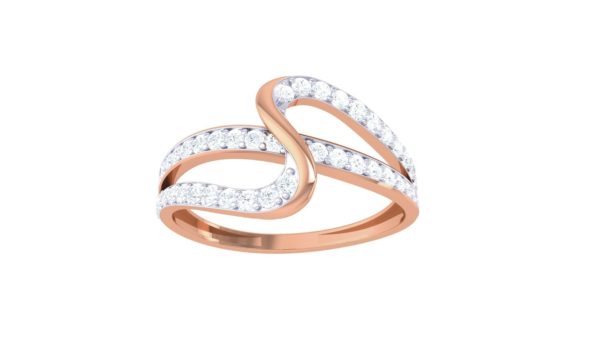 Minimalist Light wt Diamond Women ring 3dm stl obj gltf glb 3mf  3D print model_11