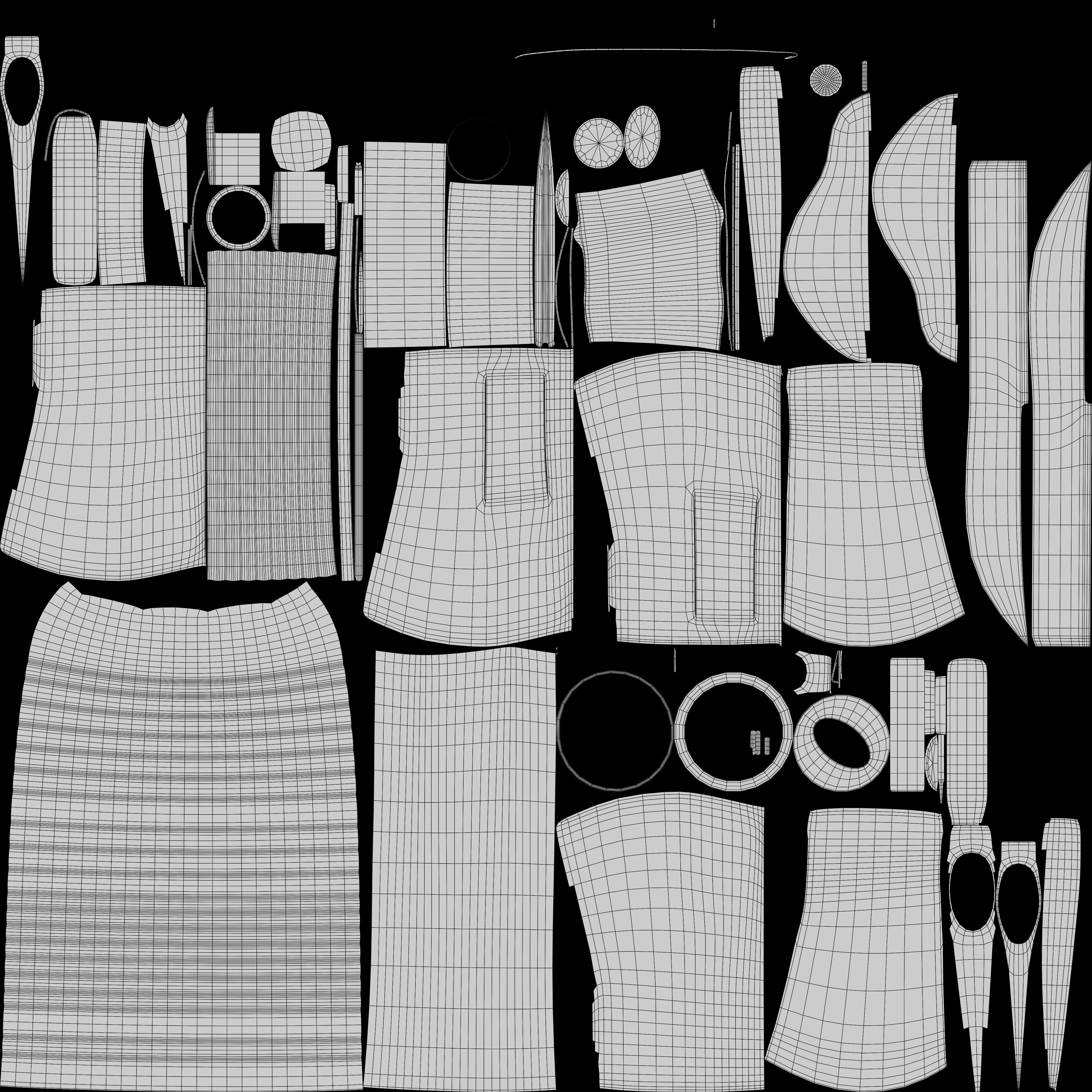 Axe Game Ready Model With Pouch and Hidden Knife  Low-poly 3D model_7