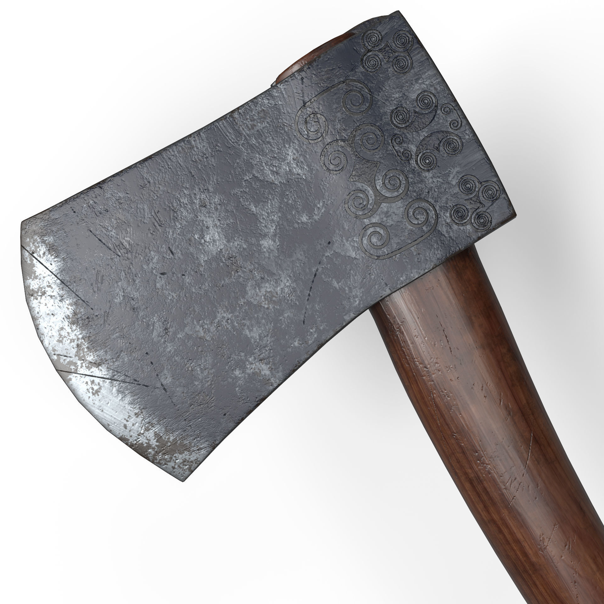 Axe Game Ready Model With Pouch and Hidden Knife  Low-poly 3D model_3