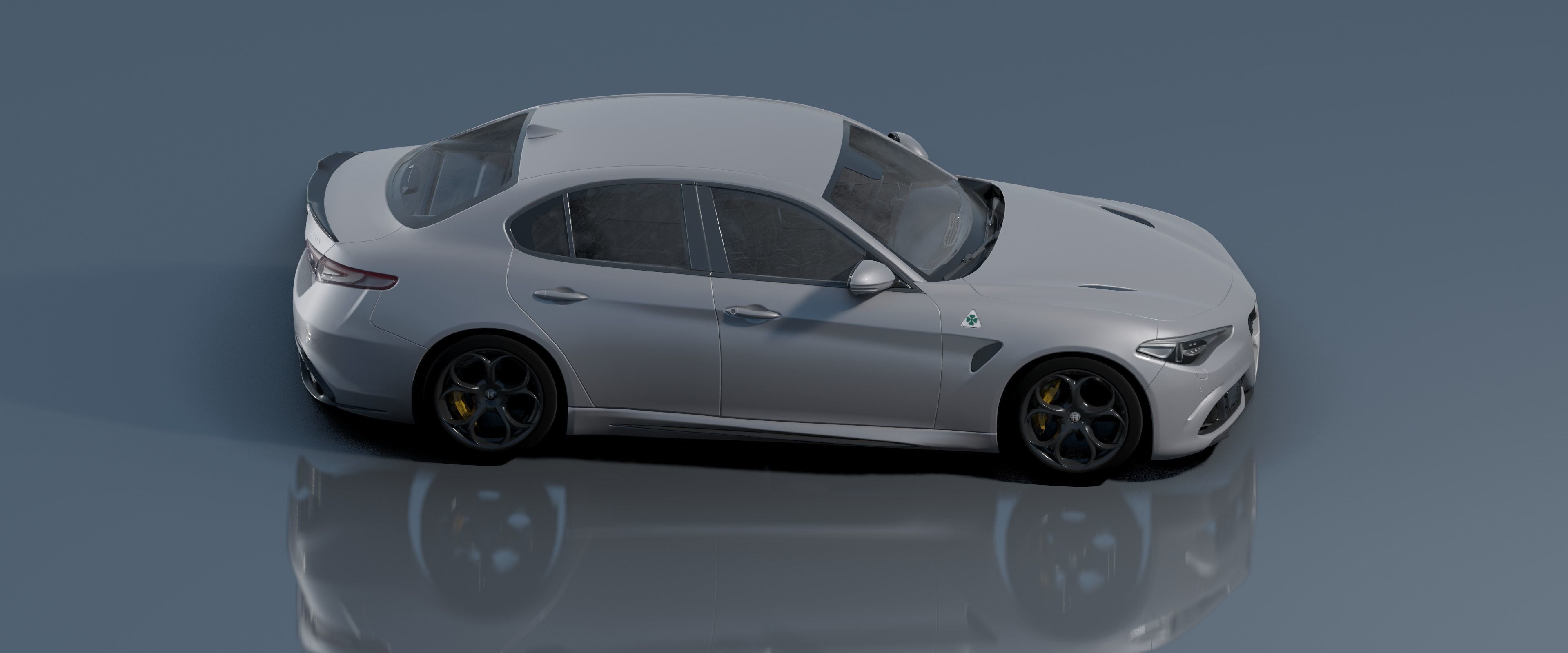 Alfa Romeo Giulia Quadrifoglio- Photorealistic Low-poly 3D model_21
