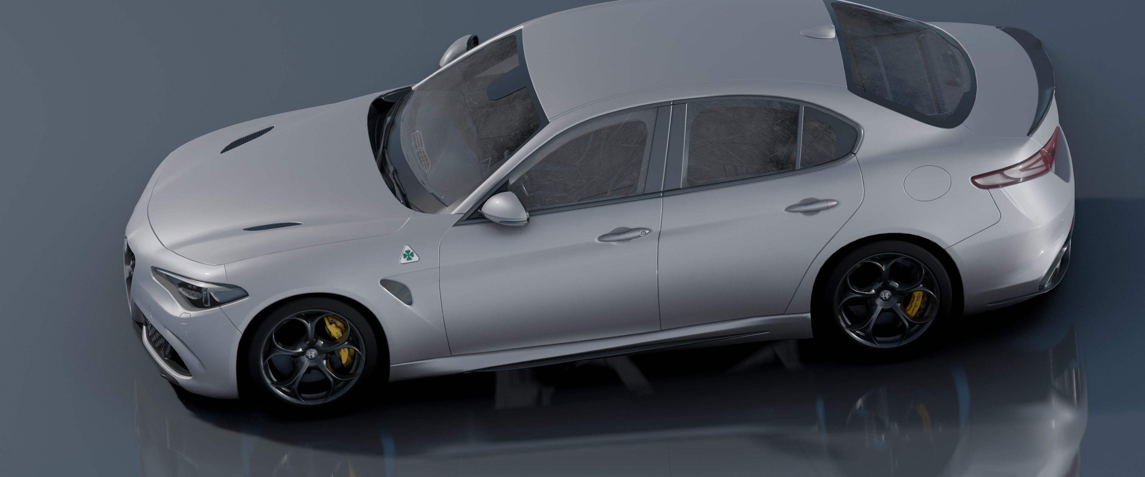 Alfa Romeo Giulia Quadrifoglio- Photorealistic Low-poly 3D model_6