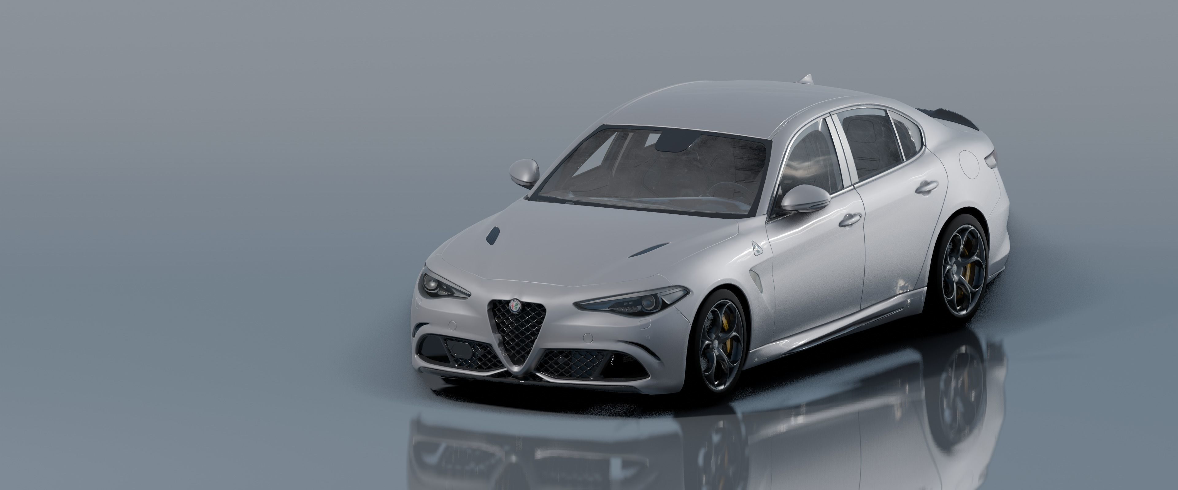 Alfa Romeo Giulia Quadrifoglio- Photorealistic Low-poly 3D model_15