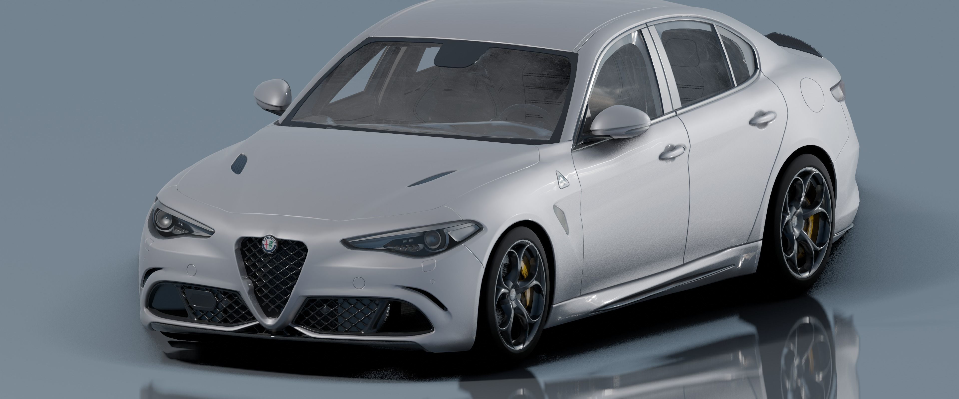 Alfa Romeo Giulia Quadrifoglio- Photorealistic Low-poly 3D model_8