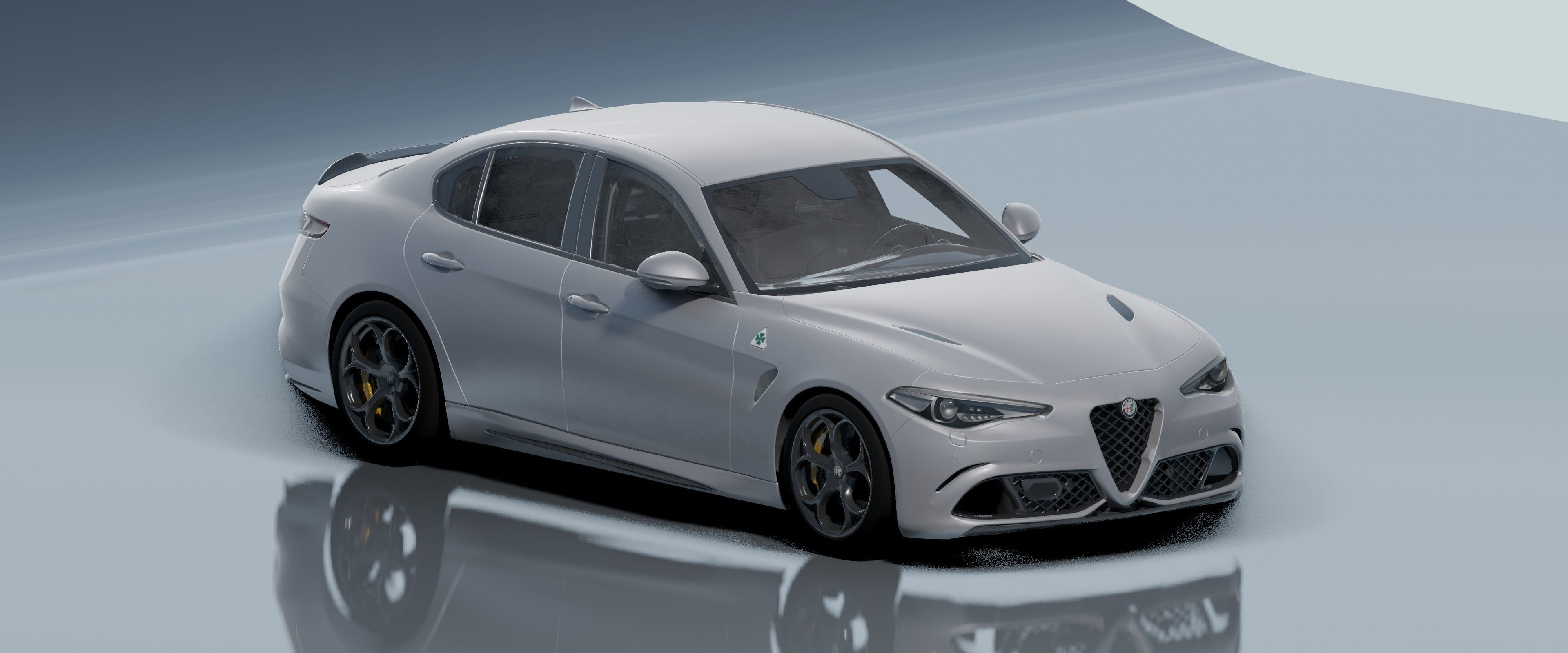 Alfa Romeo Giulia Quadrifoglio- Photorealistic Low-poly 3D model_22