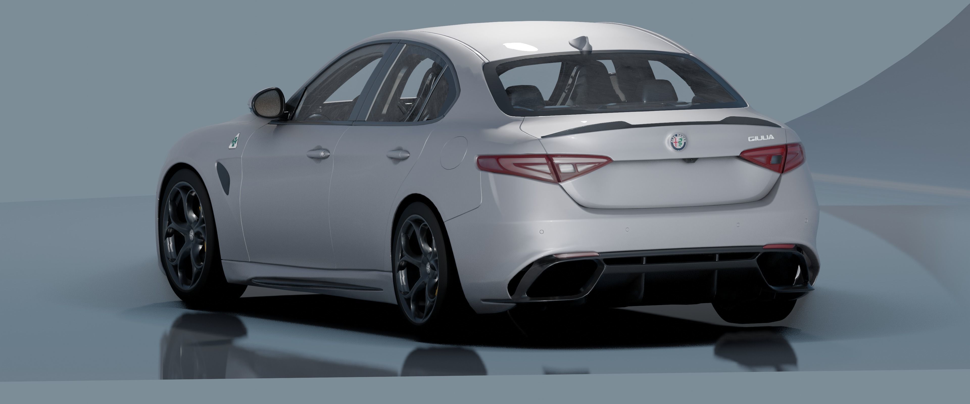Alfa Romeo Giulia Quadrifoglio- Photorealistic Low-poly 3D model_19