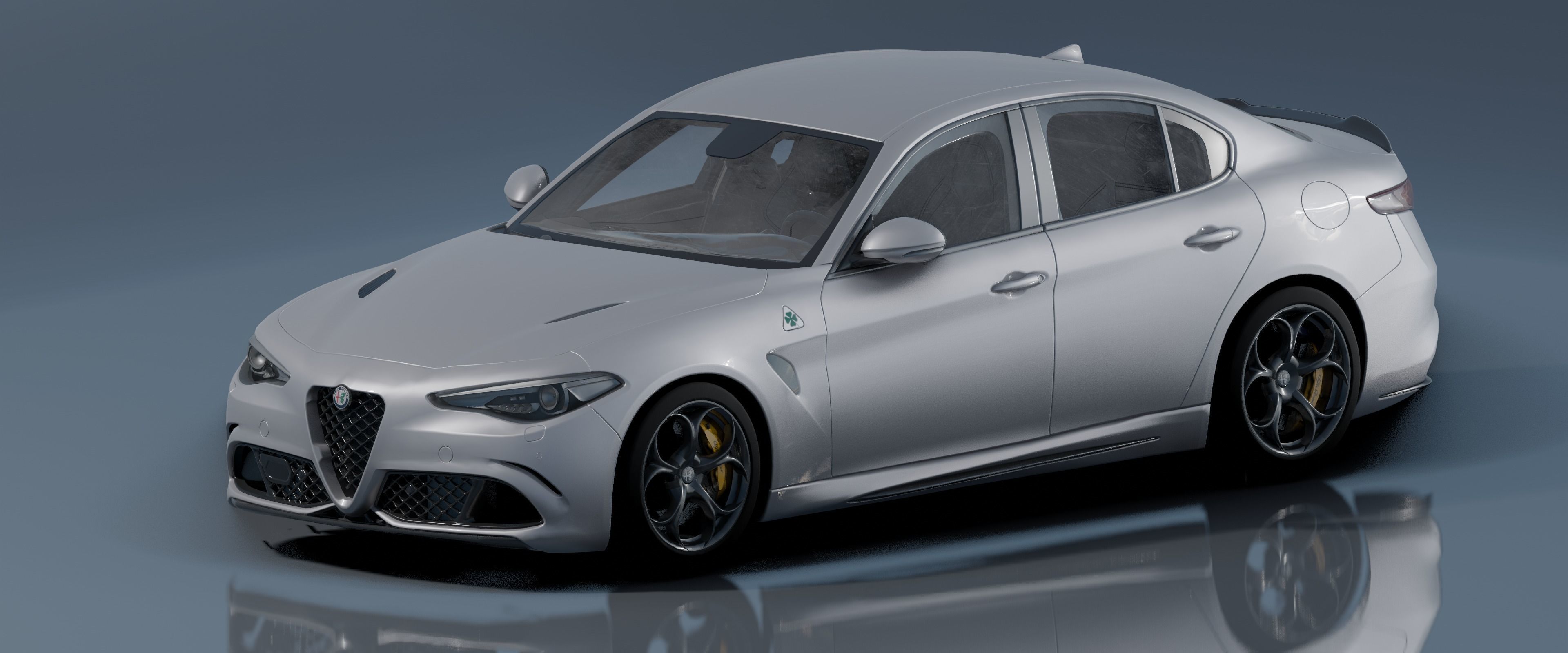 Alfa Romeo Giulia Quadrifoglio- Photorealistic Low-poly 3D model_26