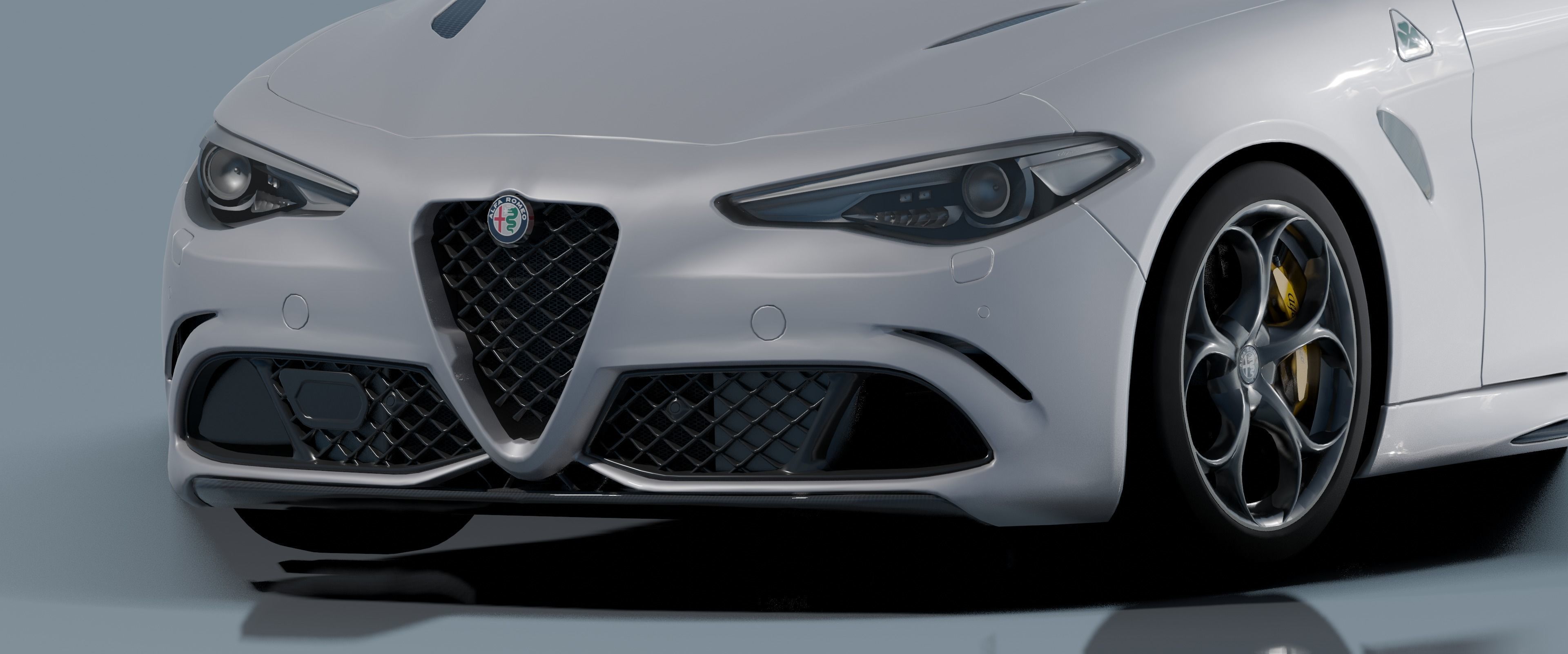 Alfa Romeo Giulia Quadrifoglio- Photorealistic Low-poly 3D model_10