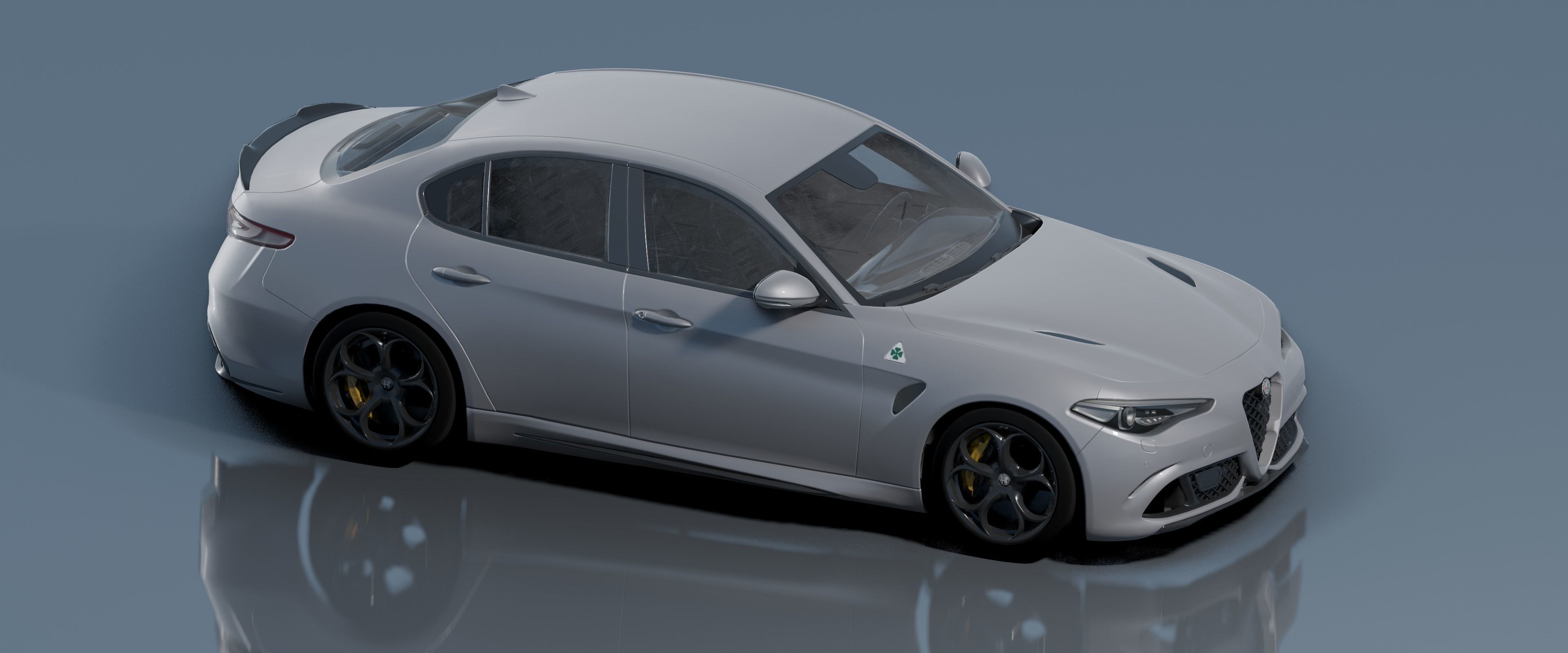 Alfa Romeo Giulia Quadrifoglio- Photorealistic Low-poly 3D model_23