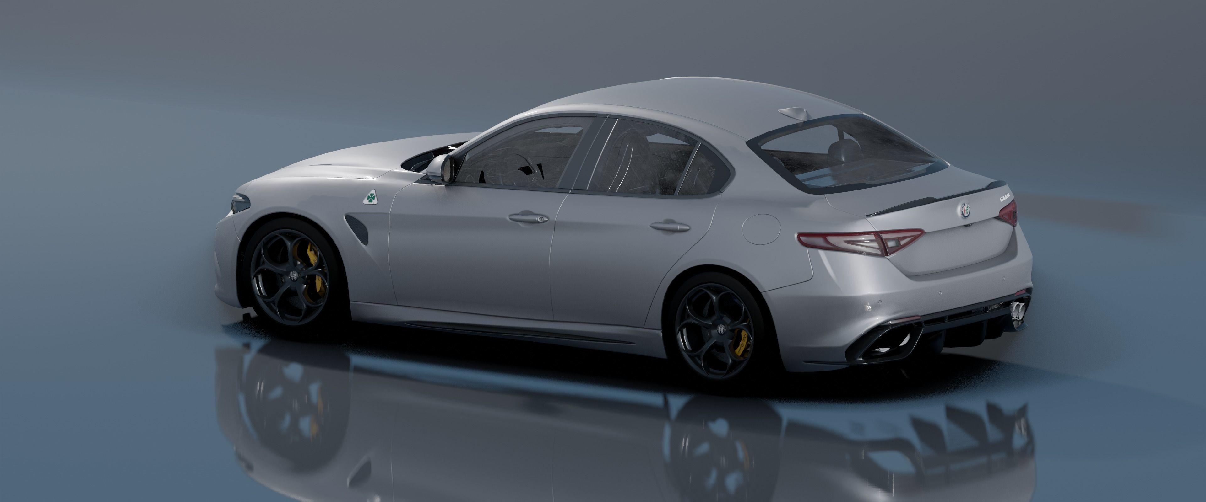 Alfa Romeo Giulia Quadrifoglio- Photorealistic Low-poly 3D model_18