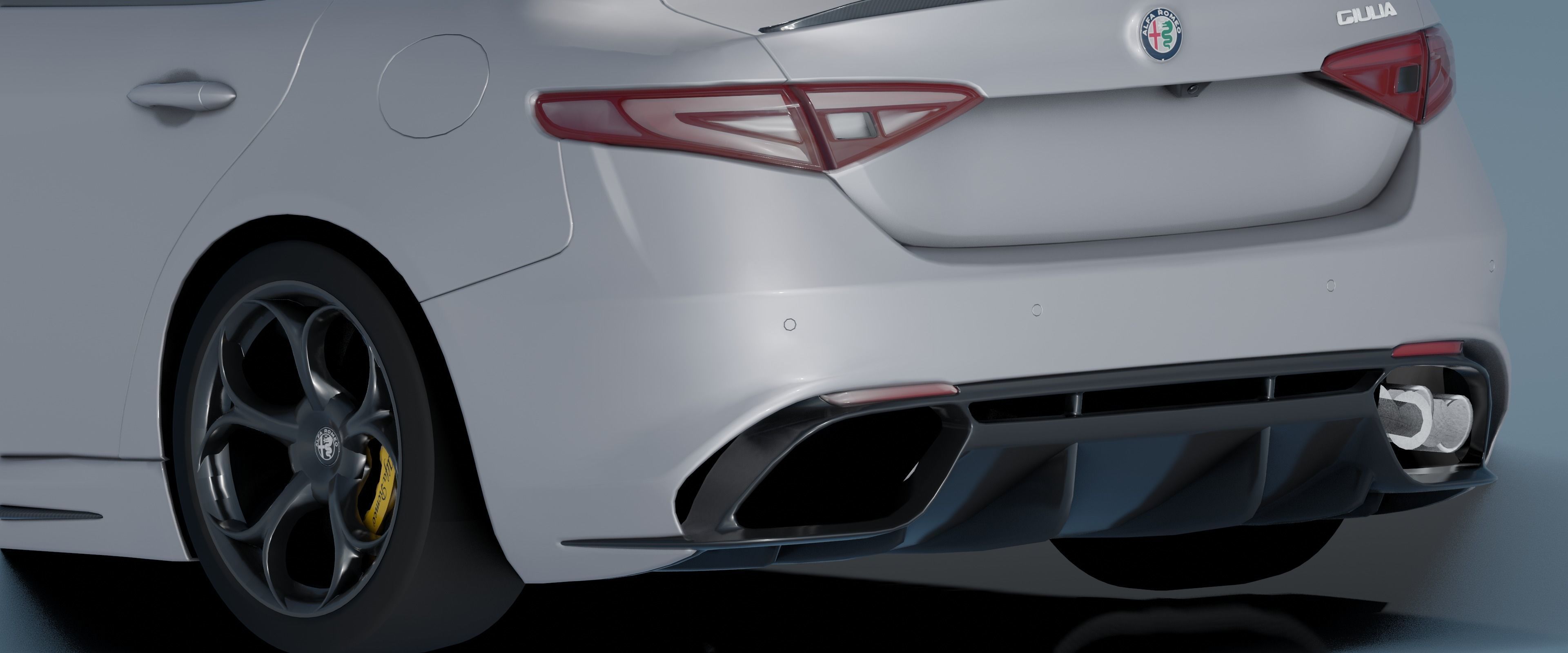 Alfa Romeo Giulia Quadrifoglio- Photorealistic Low-poly 3D model_36